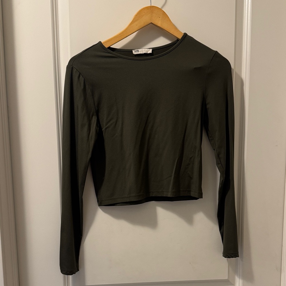Olive Green Crop Top